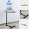 Space-Saving Narrow C-Shaped Bedside Table, Farmhouse Wood Grain Sofa Side End Table with Stable Metal Base